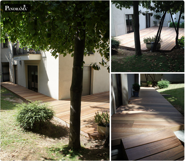 terrasse bois exotique paris ecole militaire ipé du brésil profil bombé