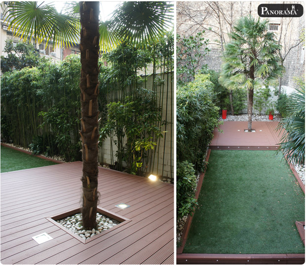 terrasse en bois composite Paris Auteuil 16ème jardin hotel particulier