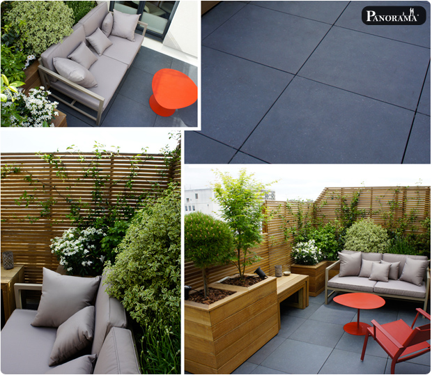 terrasse gres cerame sur plot italie dalle monolithique antiderapant vincennes 94 bac bois exotique plantes