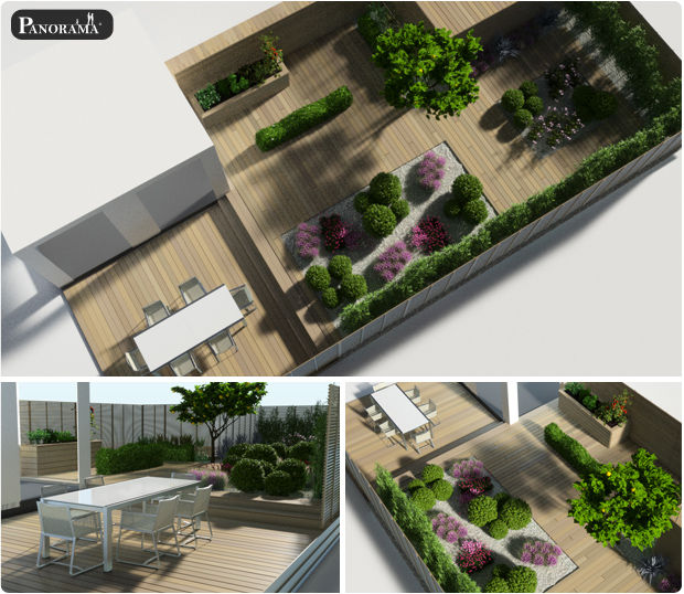 modelisation 3D asnières terrasse bois amenagements