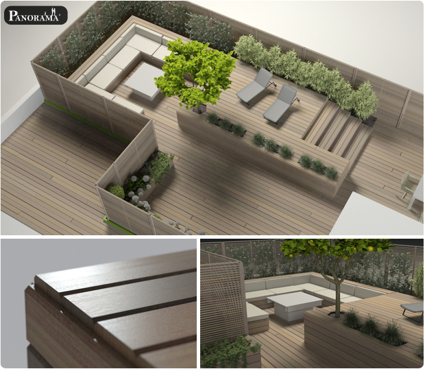 modelisation 3D terrasse bois exotique Ipe