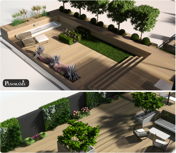 modelisation 3d terrasse bois amenagement exterieur paris