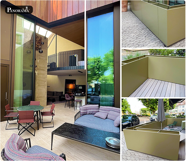 bac en aluminium sur mesure terrasse en bois composite geneve suisse panorama terrasses